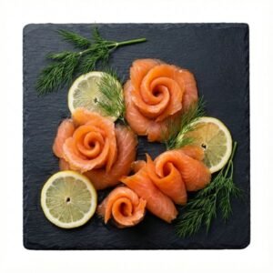 salmón slice ahumado 250 gr salmón ahumado en láminas salmón ahumado listo para consumir salmón ahumado para tablas