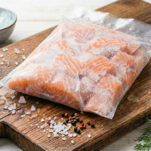 salmón despunte congelado 1 kg trozos de salmón congelado despunte de salmón salmón económico para cocinar